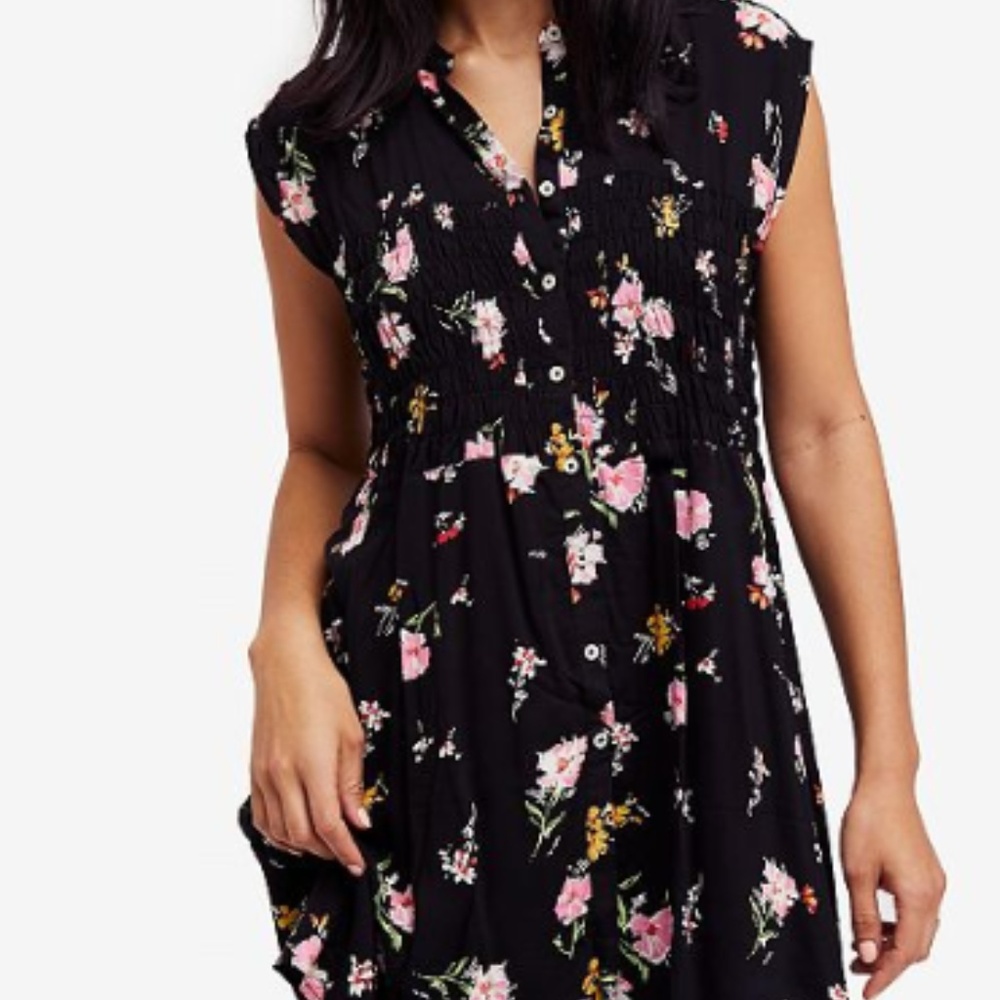 Free People Greatest Day  Smocked Shirtdress